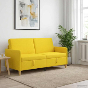 vidaXL Bank met opslag Lichtgeel 172 x 78 x 87 cm Polyester