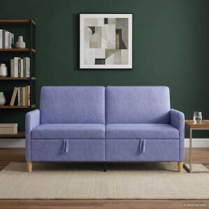 vidaXL Bank met opslag Jeans Blauw 172 x 78 x 87 cm Polyester