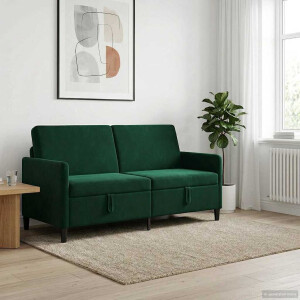 vidaXL Bank met opslag Donkergroen 172 x 78 x 87 cm Polyester