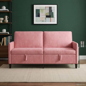 vidaXL Bank met opslag Roze 172 x 78 x 87 cm Polyester
