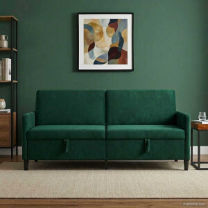 vidaXL Bank met opslag Donkergroen 192 x 78 x 87 cm Polyester