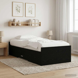 vidaXL Bedframe met opslag Zwart eiken 80 x 200 cm Bewerkt hout