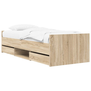 vidaXL Bedframe met opslag Sonoma Eiken 80 x 200 cm Bewerkt hout