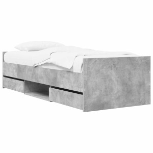 vidaXL Bedframe met opslag Betongrijs 80 x 200 cm Bewerkt hout