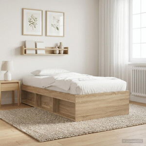 vidaXL Bedframe met opslag Sonoma Eiken 80 x 200 cm Bewerkt hout