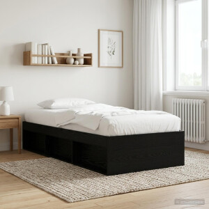 vidaXL Bedframe met opslag Zwart eiken 80 x 200 cm Bewerkt hout