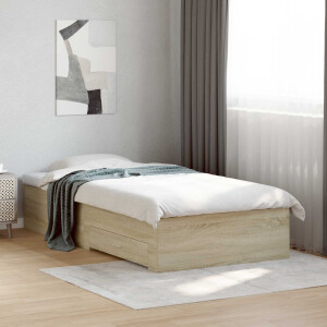 vidaXL Bedframe met opslag Sonoma Eiken 80 x 200 cm Bewerkt hout