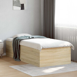 vidaXL Vloerbedframe Sonoma Eiken 80 x 200 cm Bewerkt hout