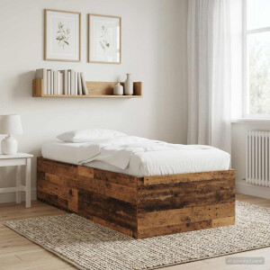 vidaXL Vloerbedframe Oud hout 80 x 200 cm Bewerkt hout