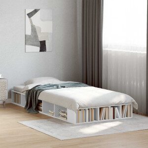 vidaXL Bedframe met opslag met plank Wit 80 x 200 cm Bewerkt hout