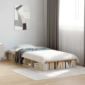 vidaXL Bedframe met opslag Sonoma Eiken 80 x 200 cm Bewerkt hout