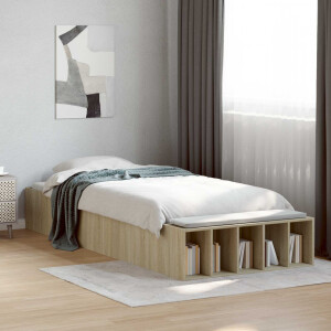 vidaXL Bedframe met opslag Sonoma Eiken 80 x 200 cm Bewerkt hout