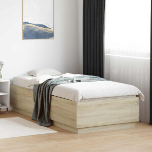 vidaXL Bed Frame met LED Sonoma Eiken 80 x 200 cm Bewerkt hout