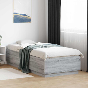 vidaXL Bed Frame met LED Grijs Sonoma 80 x 200 cm Bewerkt hout