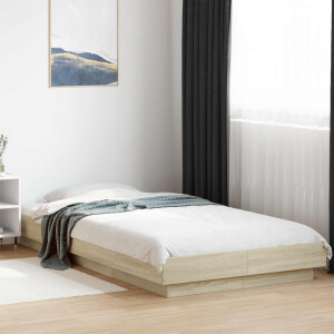 vidaXL Bed Frame met LED Sonoma Eiken 80 x 200 cm Bewerkt hout