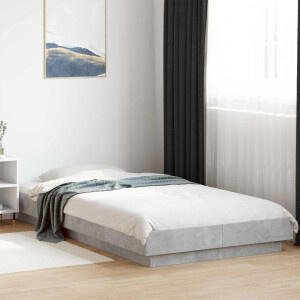 vidaXL Bed Frame met LED Betongrijs 80 x 200 cm Bewerkt hout