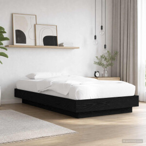 vidaXL Bed Frame met LED Zwart eiken 80 x 200 cm Bewerkt hout