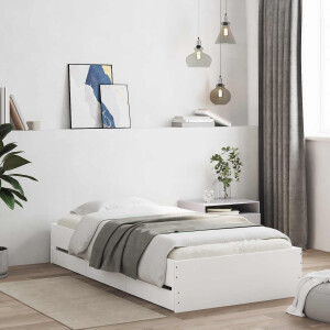 vidaXL Bedframe met opslag met lade Wit 80 x 200 cm Bewerkt hout