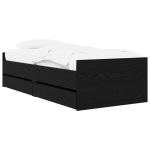 vidaXL Bedframe met opslag Zwart eiken 80 x 200 cm Bewerkt hout