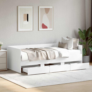 vidaXL Bedframe met opslag Wit 80 x 200 cm Bewerkt hout