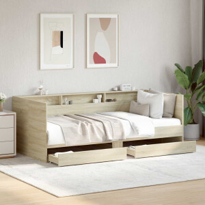 vidaXL Bedframe met opslag Sonoma Eiken 80 x 200 cm Bewerkt hout