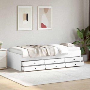 vidaXL Bedframe met opslag met lade Wit 80 x 200 cm Bewerkt hout