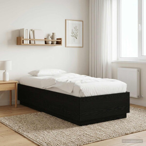 vidaXL Bedframe Zwart eiken 80 x 200 cm Bewerkt hout