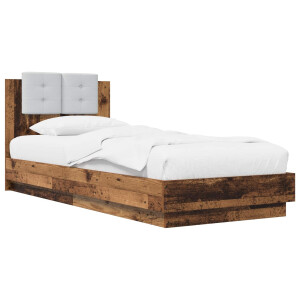 vidaXL Bed Frame met LED Oud hout 80 x 200 cm Bewerkt hout