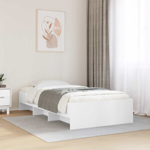 vidaXL Bedframe met plank met opslag Wit 80 x 200 cm Bewerkt hout