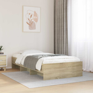 vidaXL Bedframe met plank Sonoma Eiken 80 x 200 cm Bewerkt hout