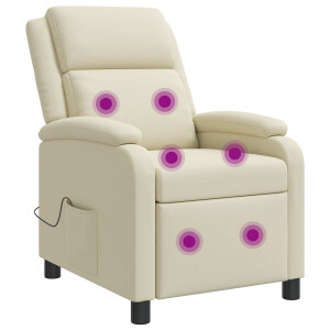 vidaXL Massage Recliner Crèmekleurig Kunstleer