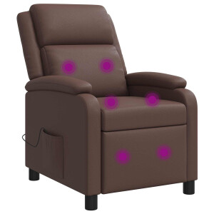 vidaXL Massage Recliner Bruin Kunstleer