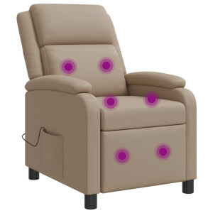 vidaXL Massage Recliner Cappuccino Kunstleer