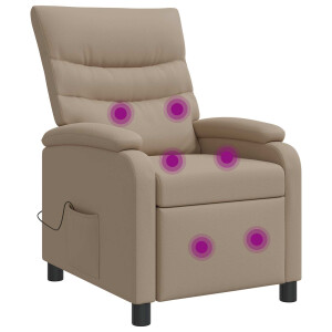 vidaXL Massage Recliner Cappuccino Kunstleer