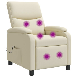 vidaXL Massage Recliner Crèmekleurig Kunstleer
