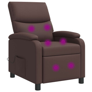 vidaXL Massage Recliner Bruin Kunstleer