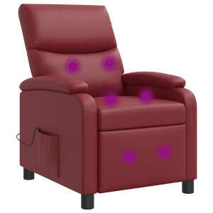 vidaXL Massage Recliner Wijnrood Kunstleer