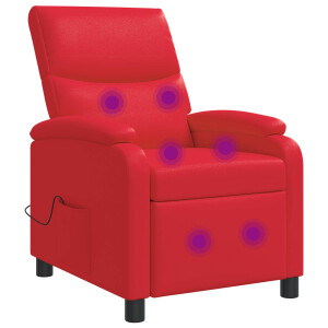 vidaXL Massage Recliner Rood Kunstleer