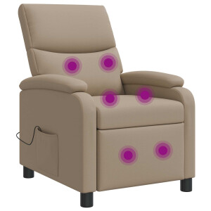 vidaXL Massage Recliner Cappuccino Kunstleer