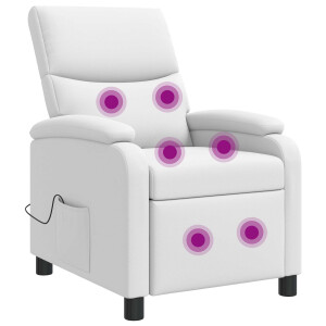 vidaXL Massage Recliner Wit Kunstleer