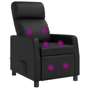 vidaXL Massage Recliner Zwart Kunstleer