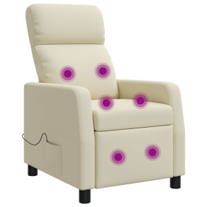 vidaXL Massage Recliner Crèmekleurig Kunstleer