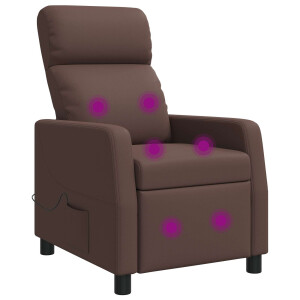 vidaXL Massage Recliner Bruin Kunstleer