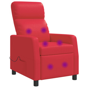 vidaXL Massage Recliner Rood Kunstleer
