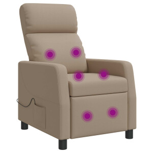 vidaXL Massage Recliner Cappuccino Kunstleer