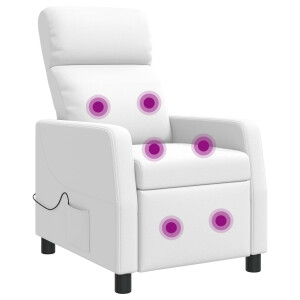 vidaXL Massage Recliner Wit Kunstleer