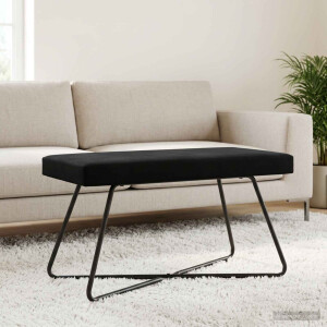 vidaXL Bank Zwart 80 x 40 x 45 cm fluweel