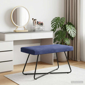 vidaXL Bank Politieblauw 80 x 40 x 45 cm fluweel