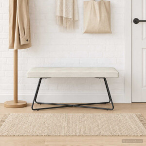 vidaXL Bank Crèmekleurig 110 x 40 x 45 cm fluweel