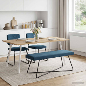 vidaXL Bank Blauw 110 x 40 x 45 cm fluweel